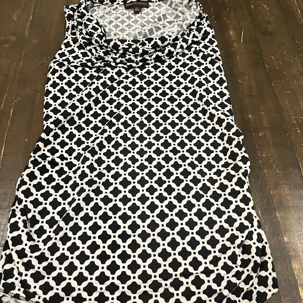 Dressy black-and-white tank top